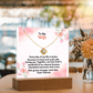 Acrylic Keepsake Plaque with Love Knot Necklace
