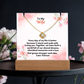 Acrylic Keepsake Plaque with Love Knot Necklace