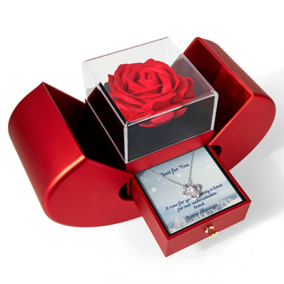 Rose and Love Knot Necklace Gift Set
