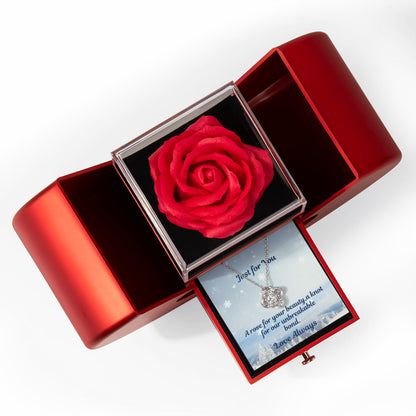 Rose and Love Knot Necklace Gift Set