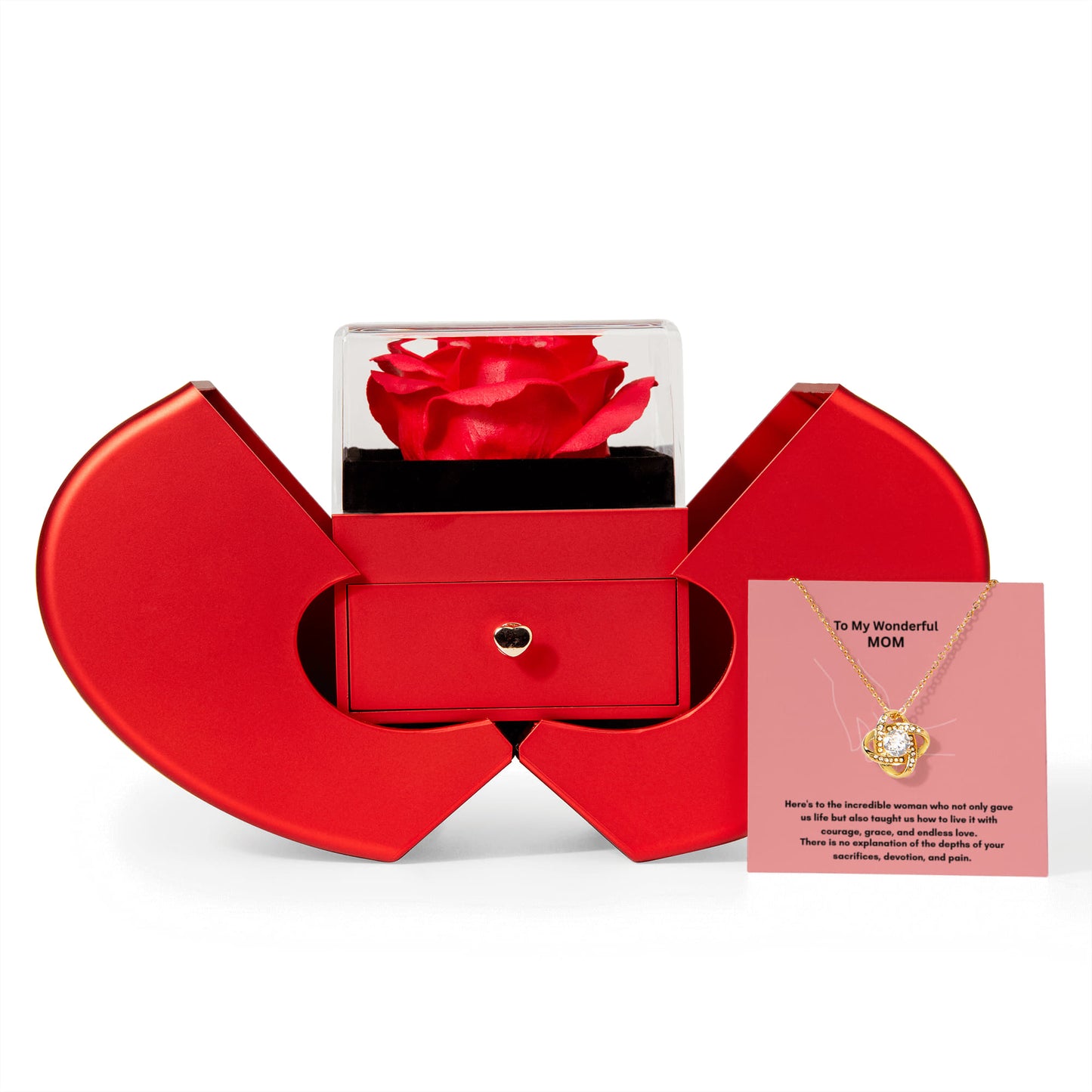 Our Love Knot Necklace and Rose Box Gift Set