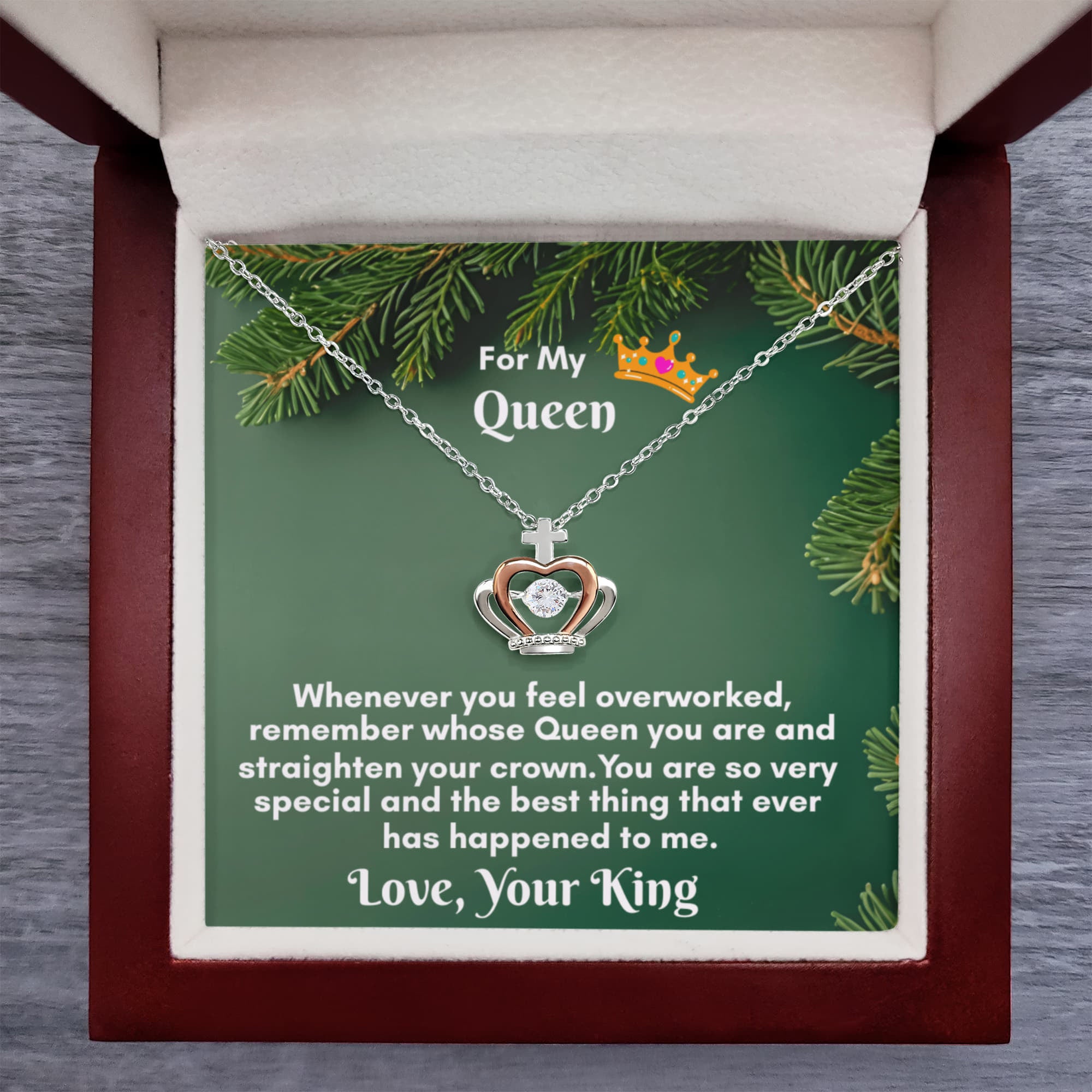 Regal Crown Pendant Necklace with Stunning Cubic Zirconia