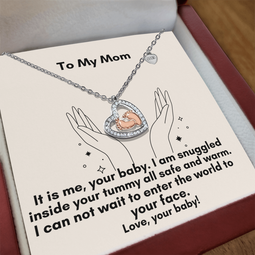 Baby Feet Heart Necklace