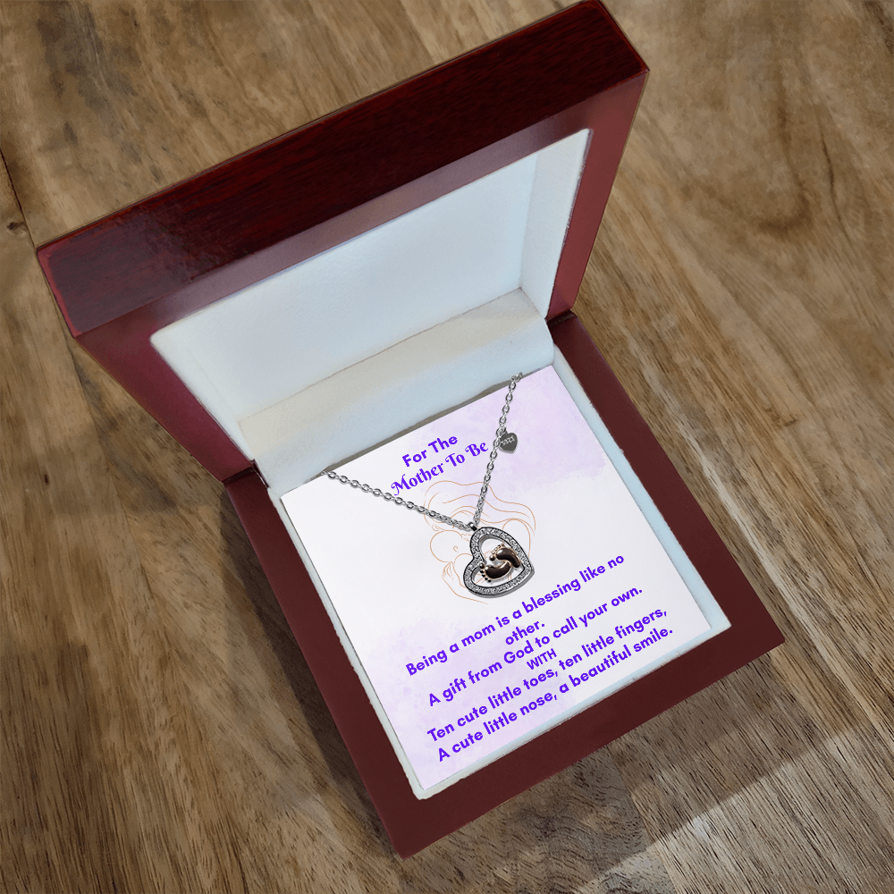Heartfelt Baby Feet Heart Necklace - A Timeless Gift for Moms