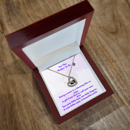 Heartfelt Baby Feet Heart Necklace - A Timeless Gift for Moms