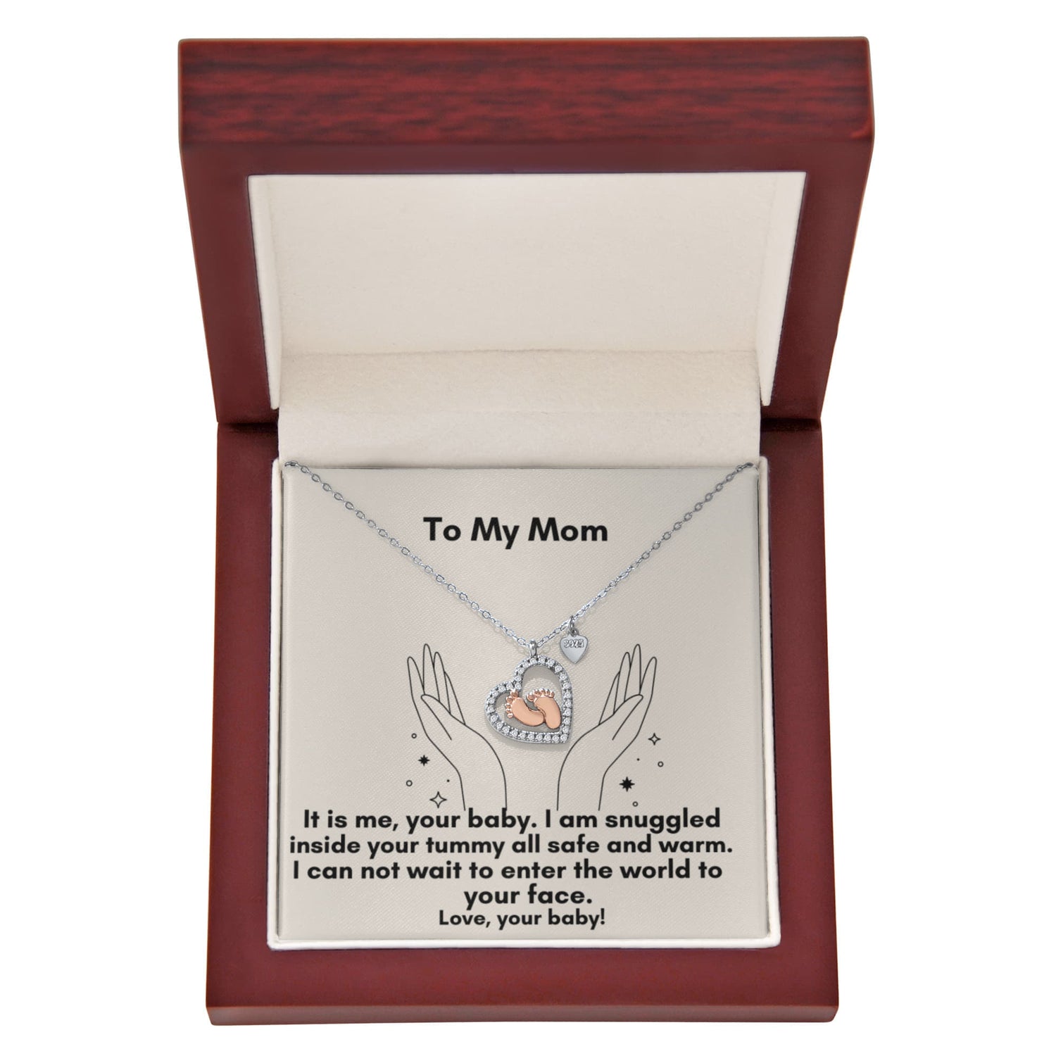 Baby Feet Heart Necklace