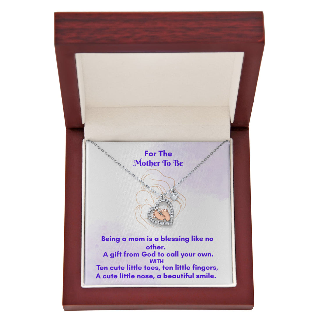 Heartfelt Baby Feet Heart Necklace - A Timeless Gift for Moms