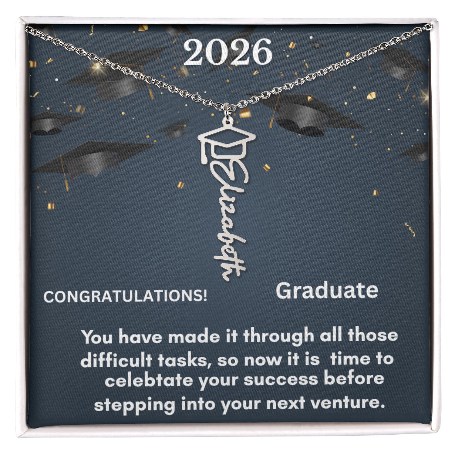 Personalized Graduation Necklace - A Cherished Keepsake for Celebrating Success