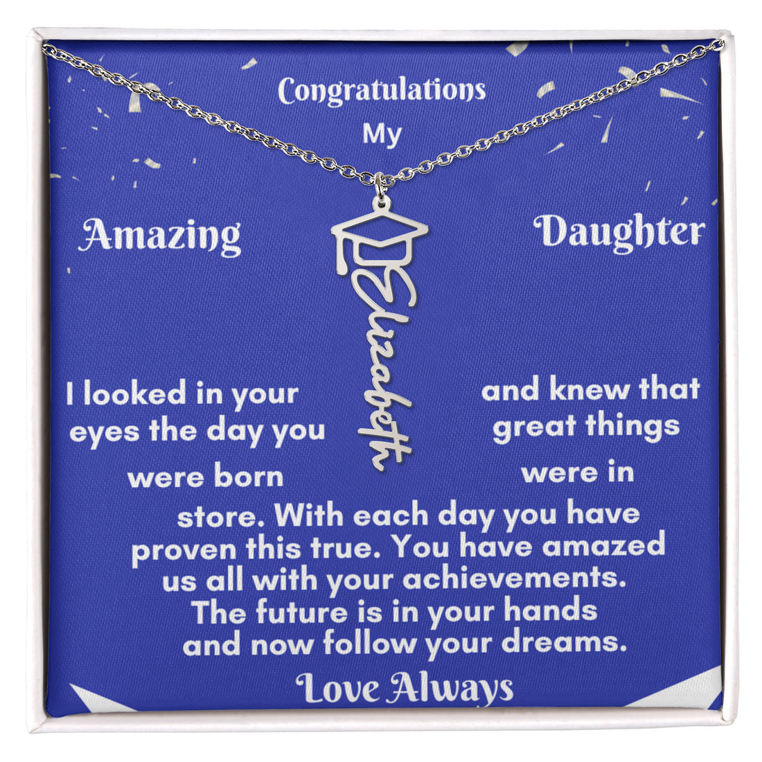 Personalized Graduation Name Necklace - A Timeless Tribute to Achievement