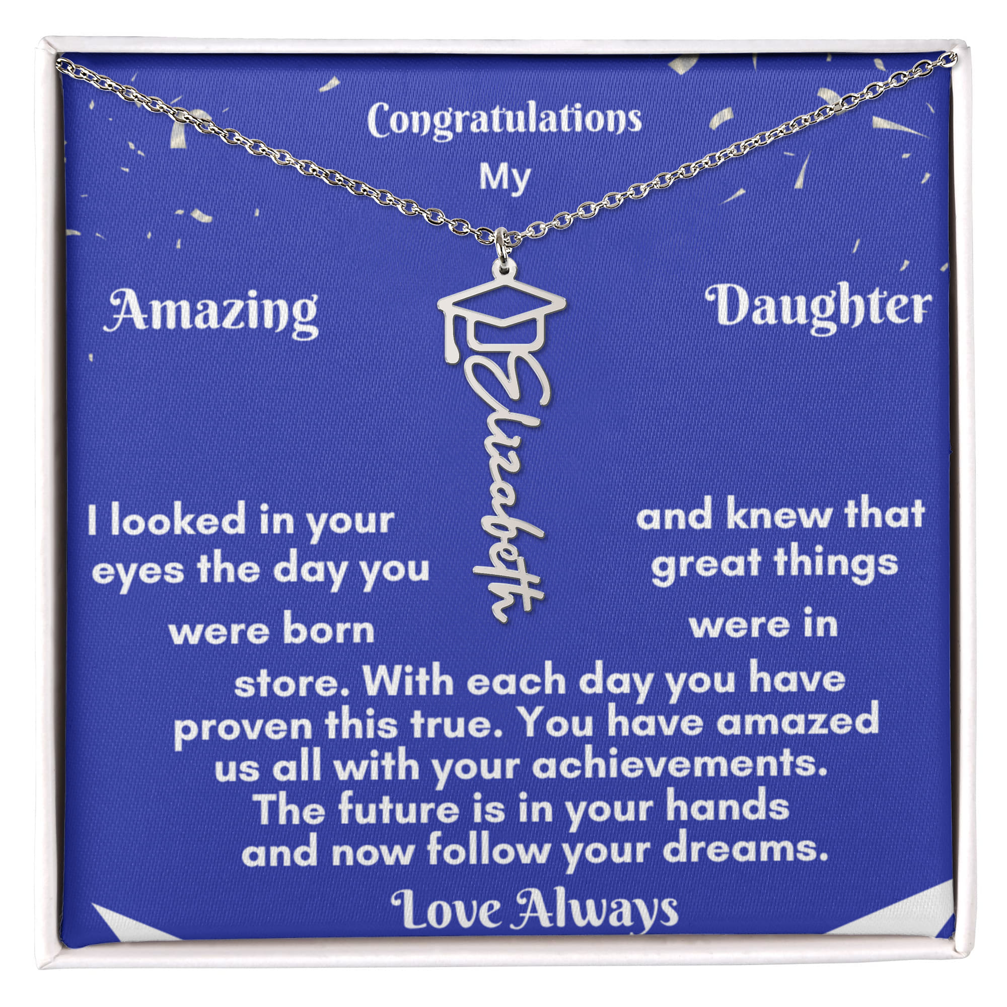 Personalized Graduation Name Necklace - A Timeless Tribute to Achievement