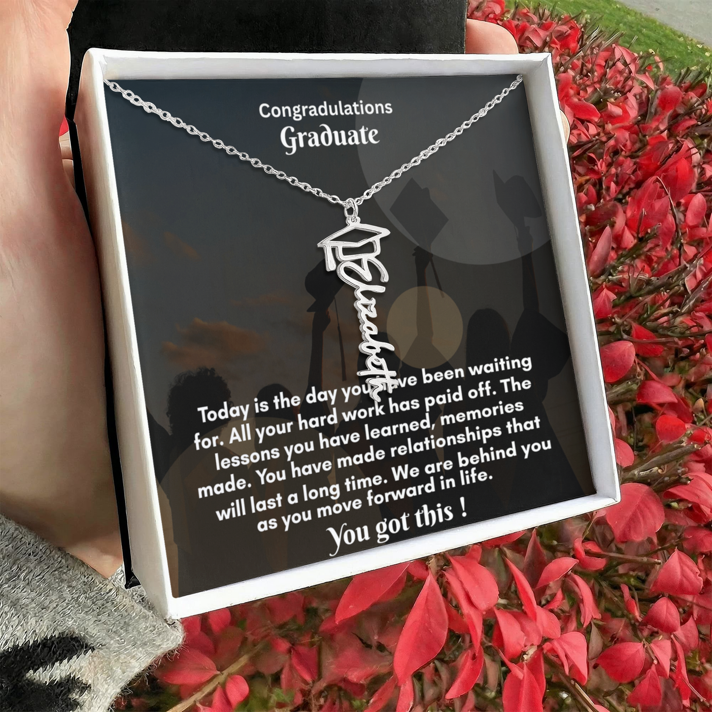Personalized Graduation Name Necklace for Her