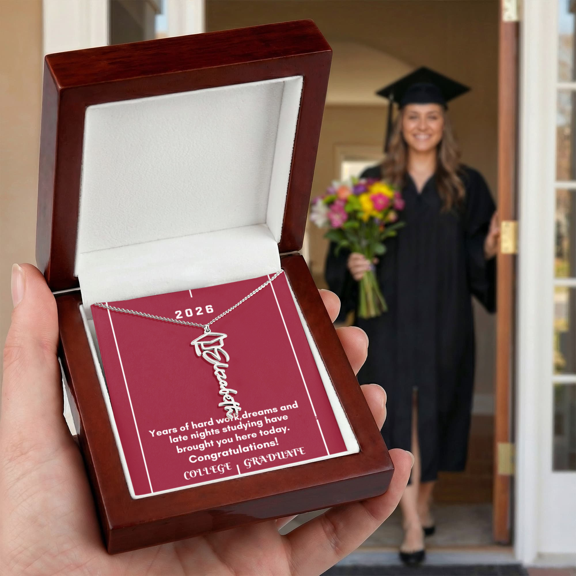 Personalized Graduation Name Necklace - Celebrate Success in Style