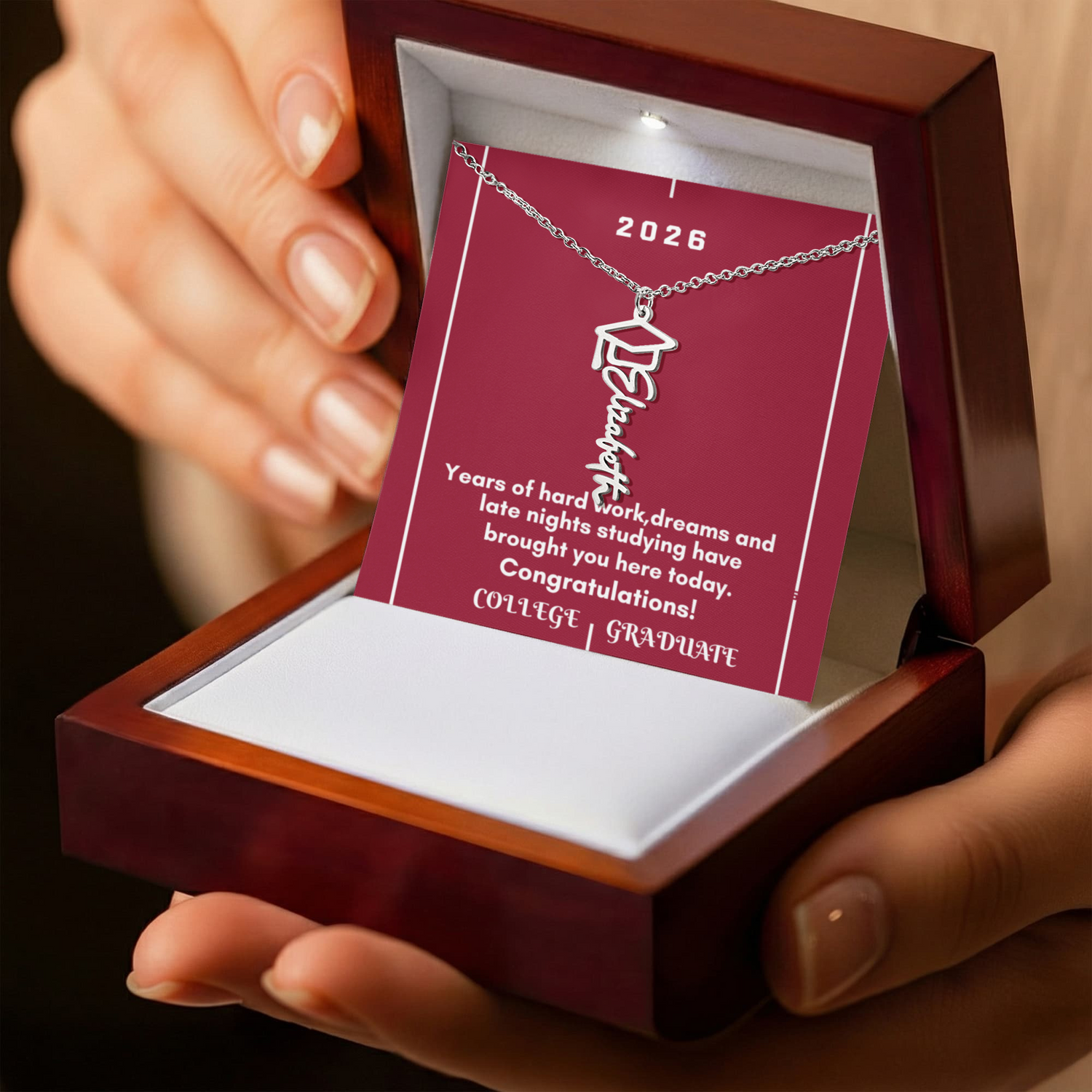 Personalized Graduation Name Necklace - Celebrate Success in Style