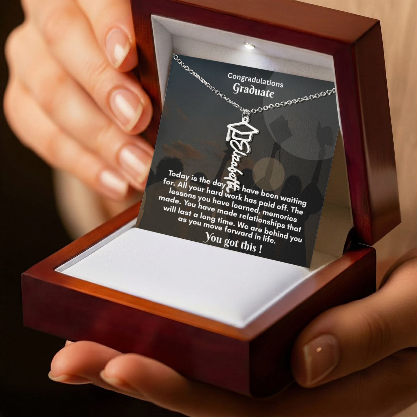 Personalized Graduation Name Necklace for Her