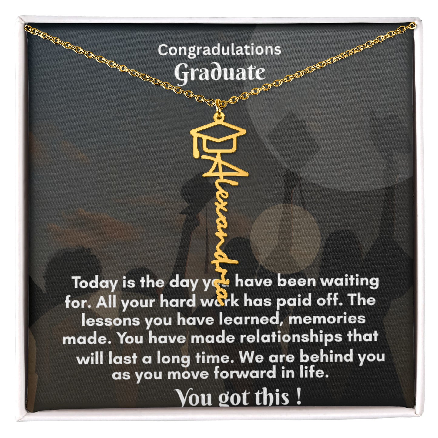 Personalized Graduation Name Necklace for Her