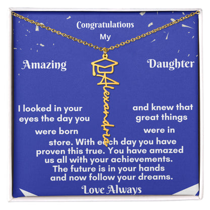 Personalized Graduation Name Necklace - A Timeless Tribute to Achievement