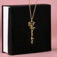 For the Graduate- A Personalized Name Necklace with a Cap