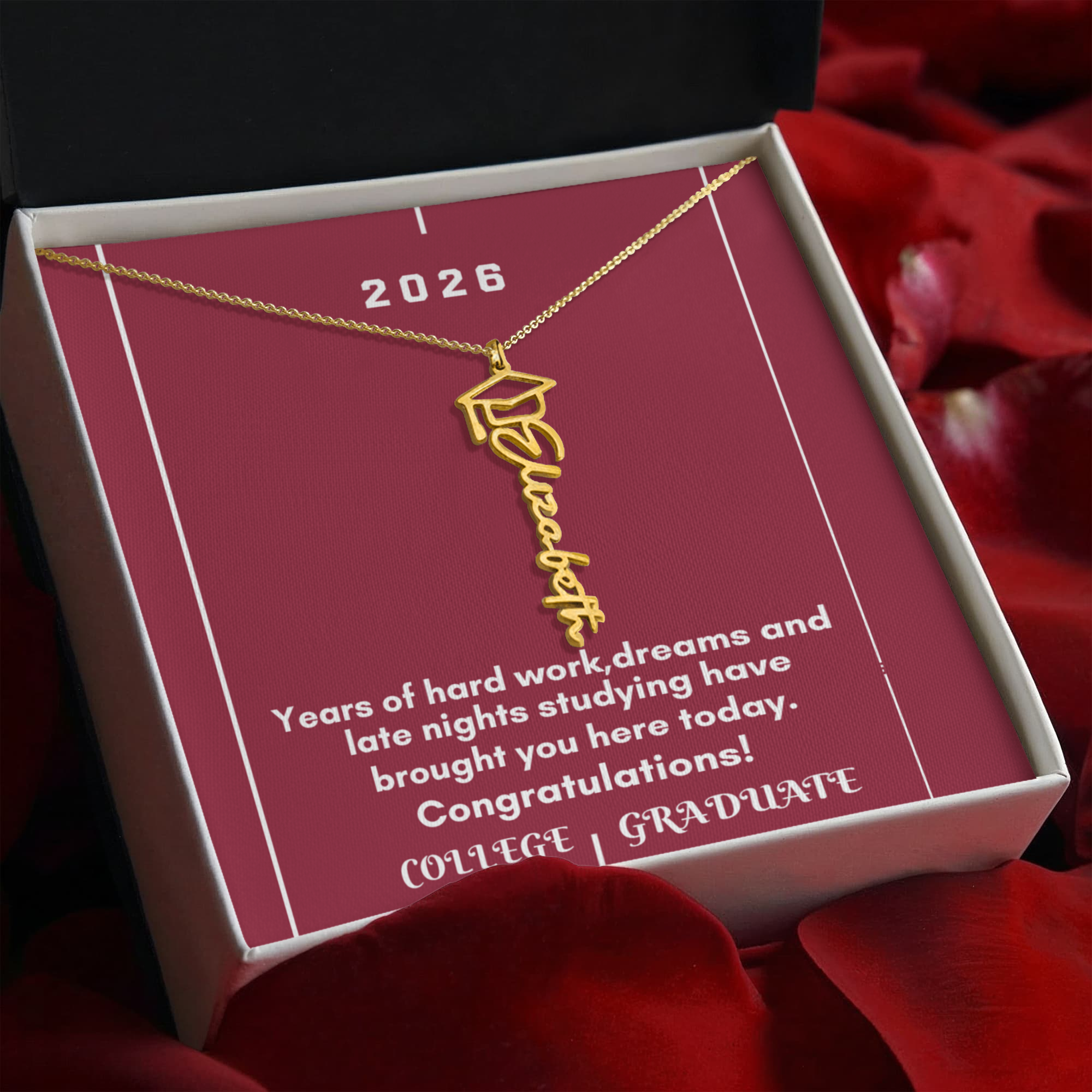 Personalized Graduation Name Necklace - Celebrate Success in Style