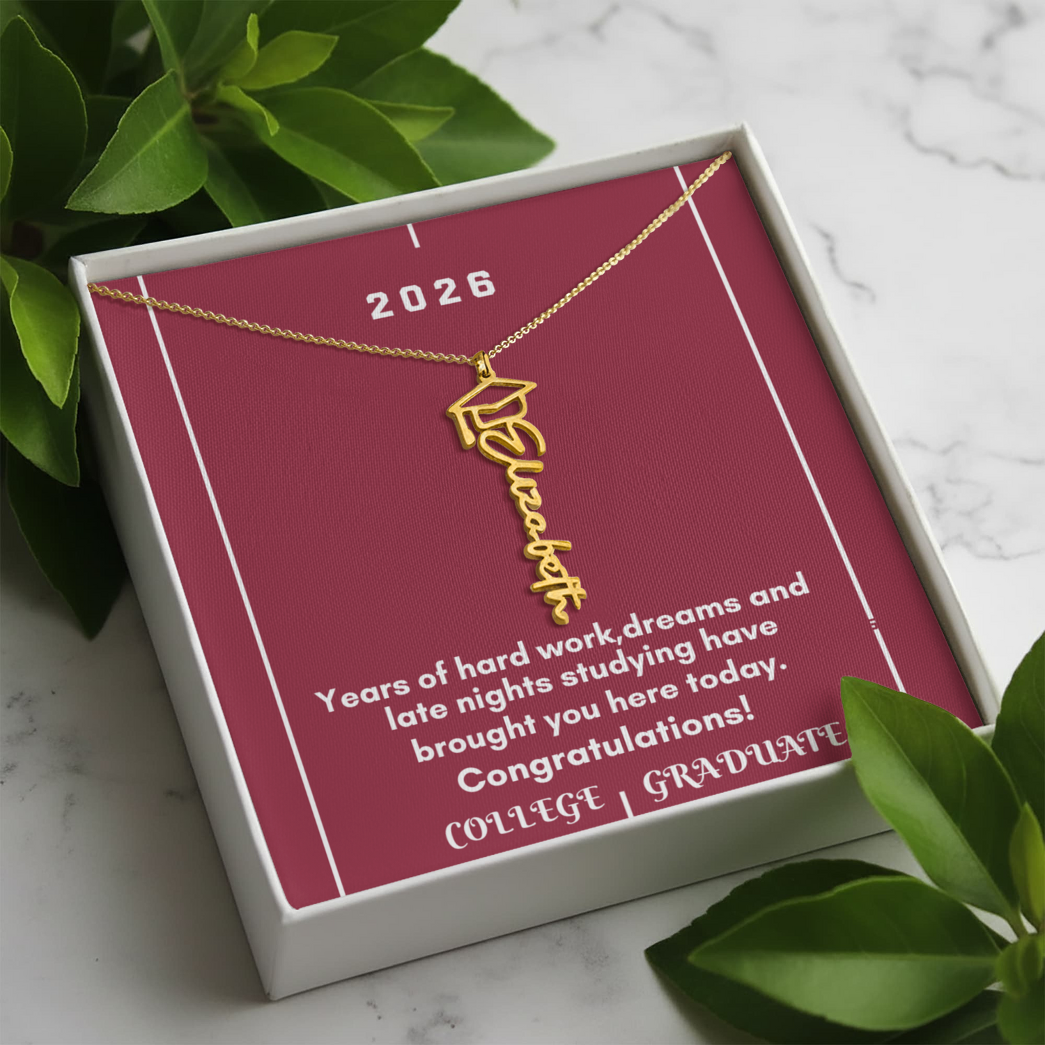 Personalized Graduation Name Necklace - Celebrate Success in Style
