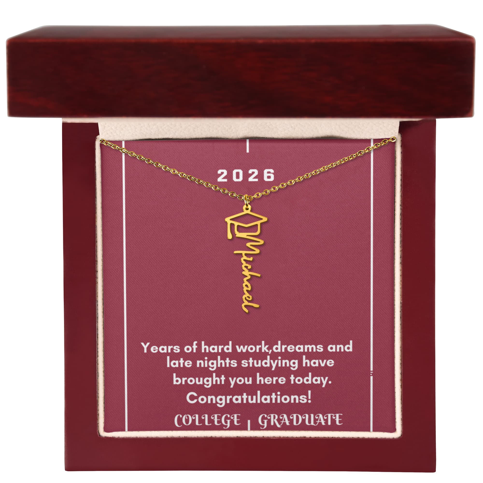 Personalized Graduation Name Necklace - Celebrate Success in Style