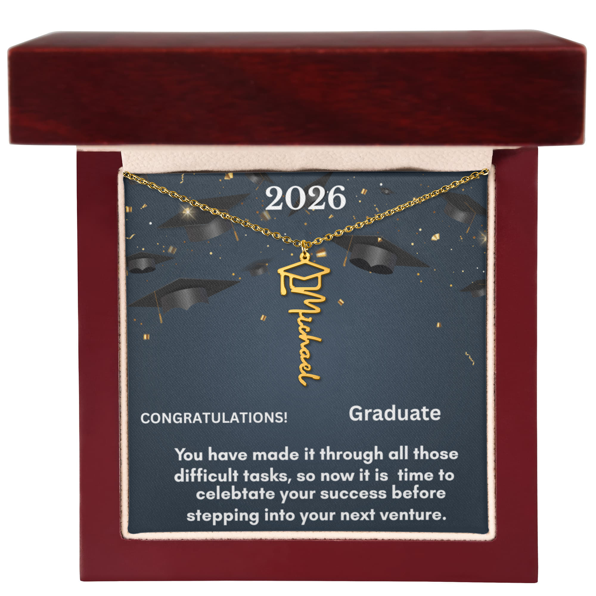 Personalized Graduation Necklace - A Cherished Keepsake for Celebrating Success