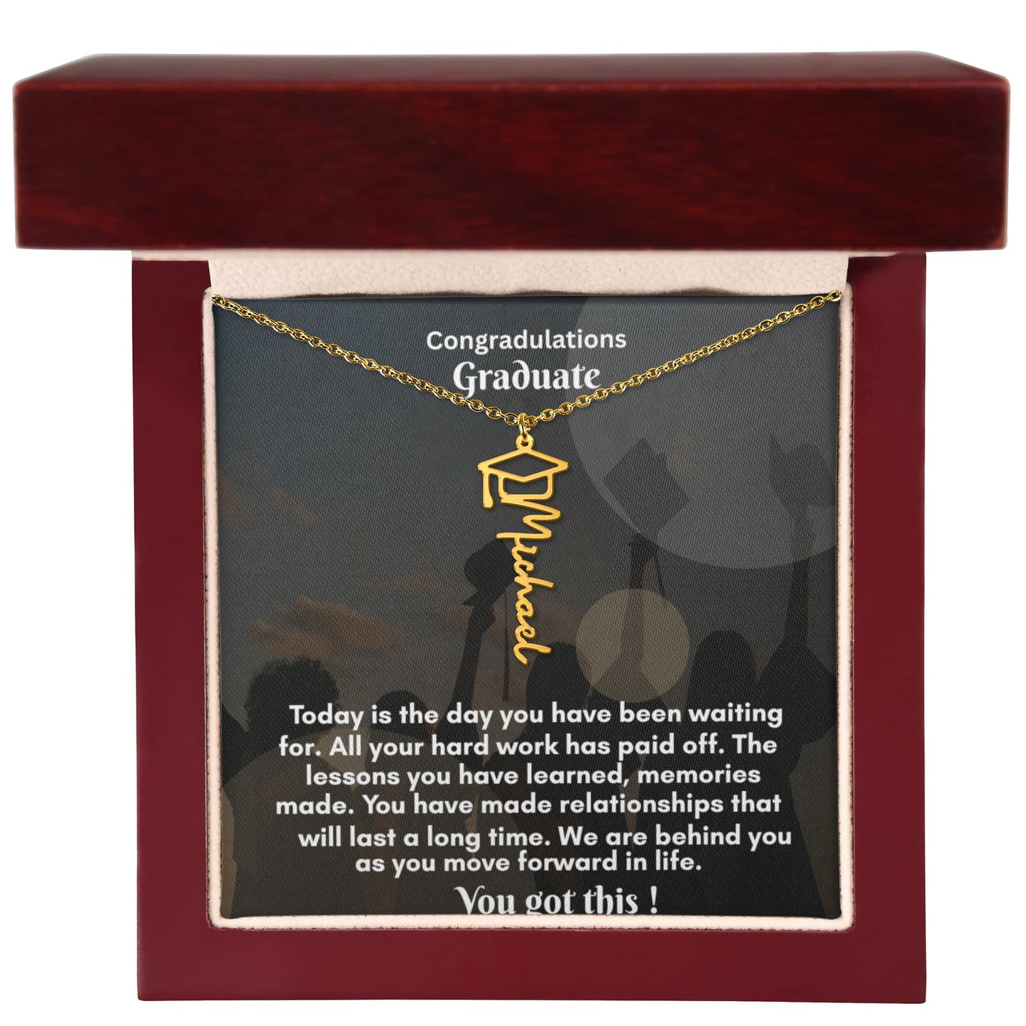Personalized Graduation Name Necklace for Her