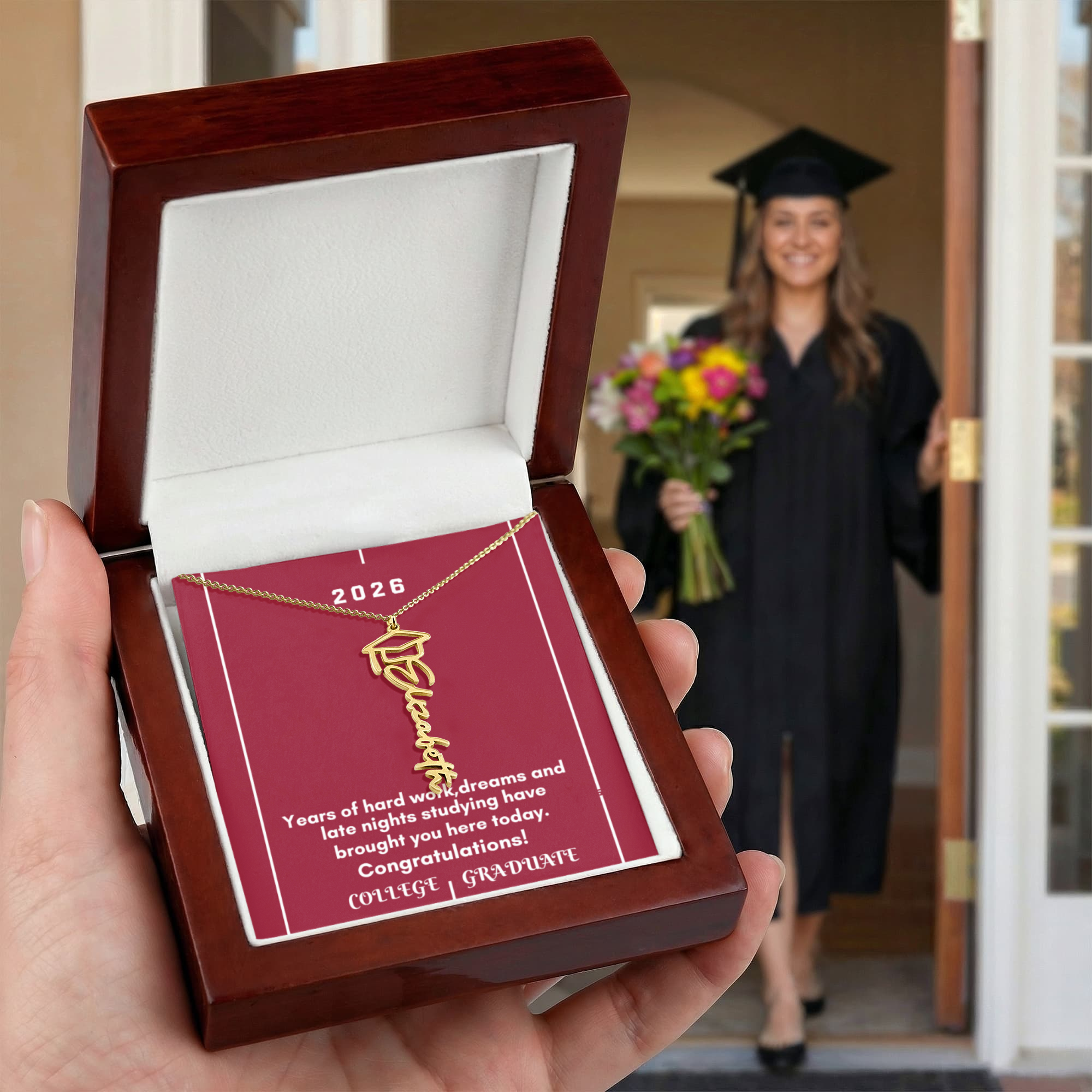 Personalized Graduation Name Necklace - Celebrate Success in Style