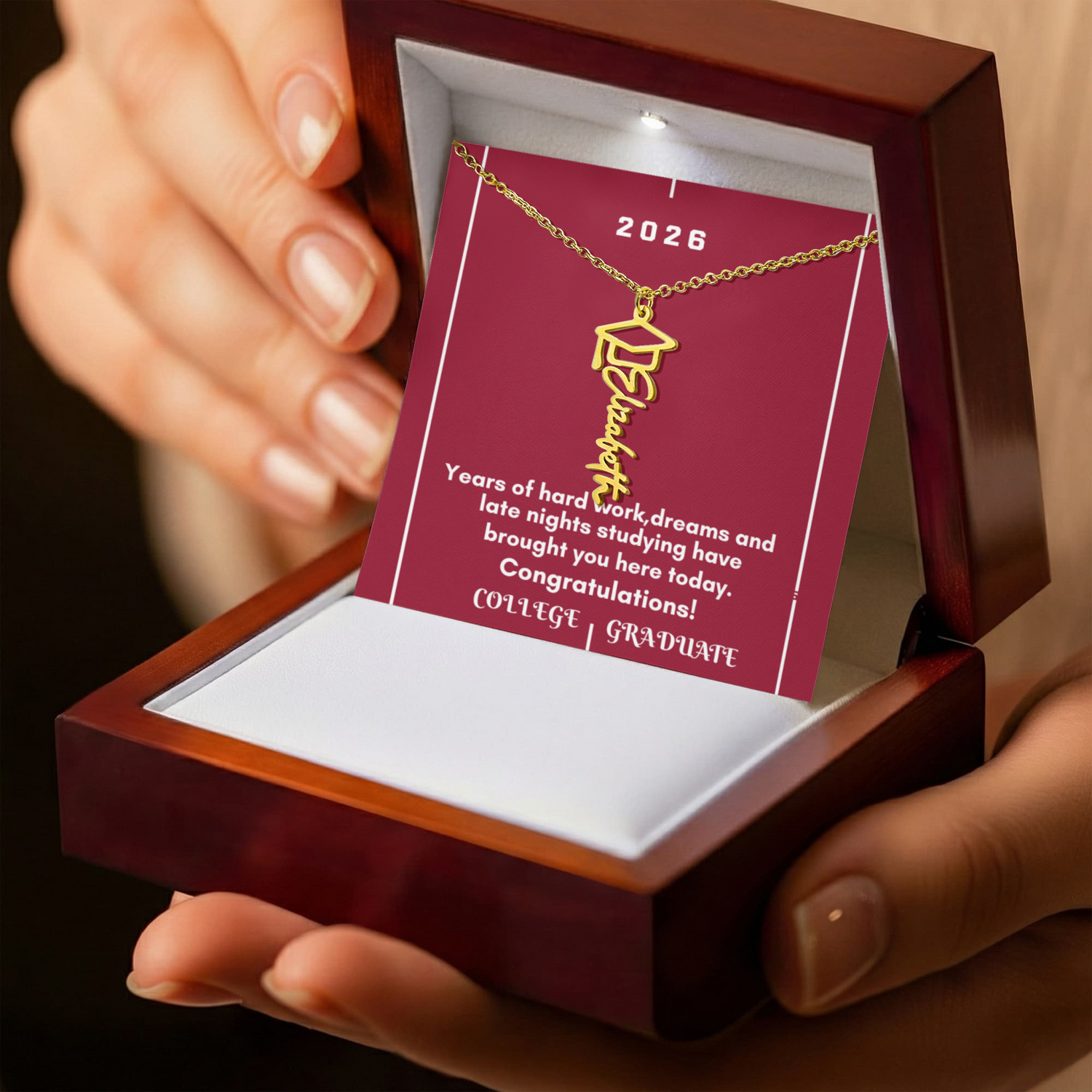 Personalized Graduation Name Necklace - Celebrate Success in Style