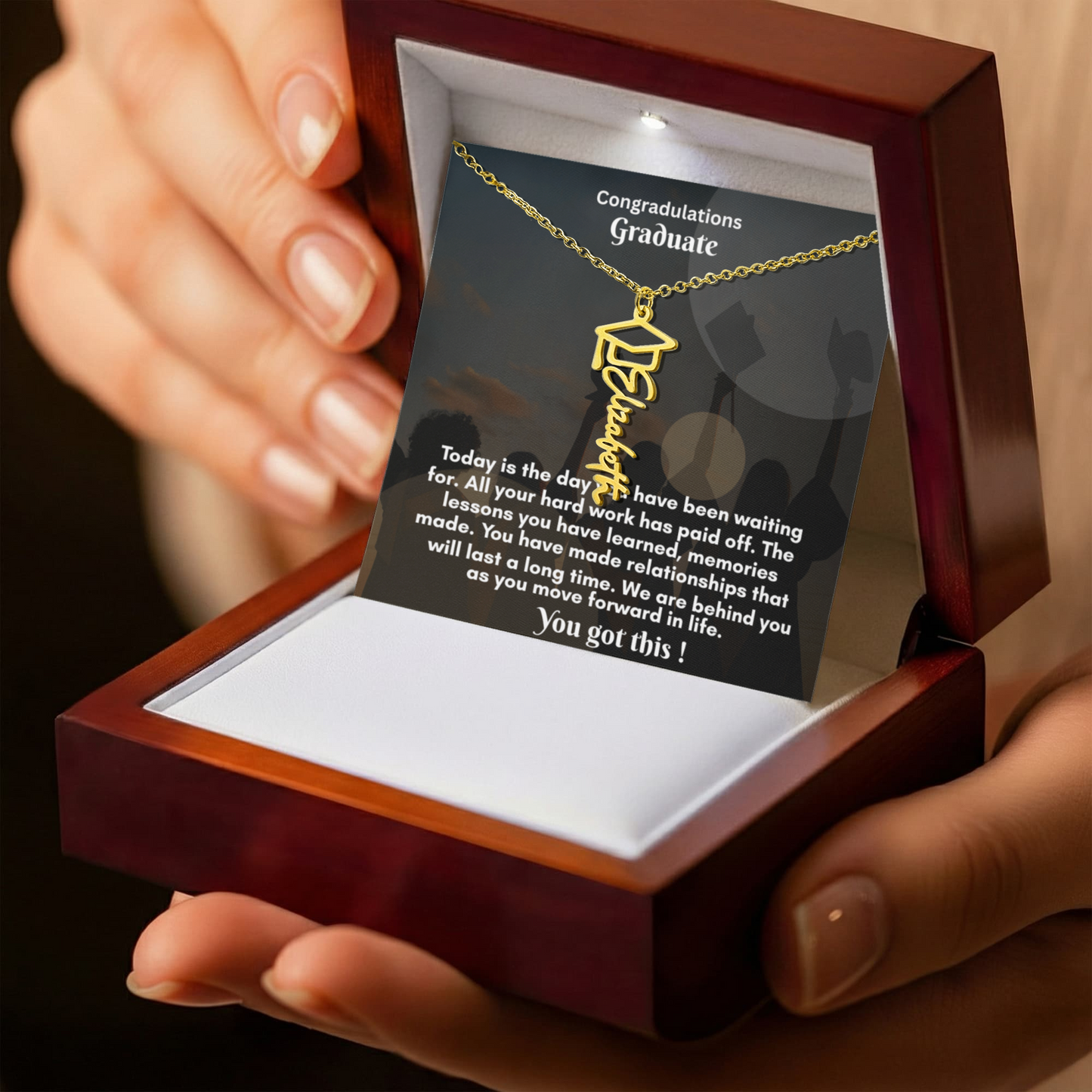Personalized Graduation Name Necklace for Her