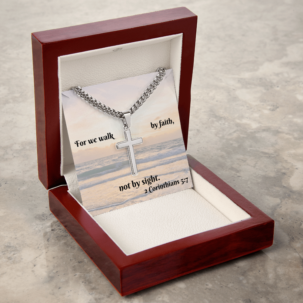 Personalized Cross Necklace with Cuban Link Chain - Wear Your Faith with Style