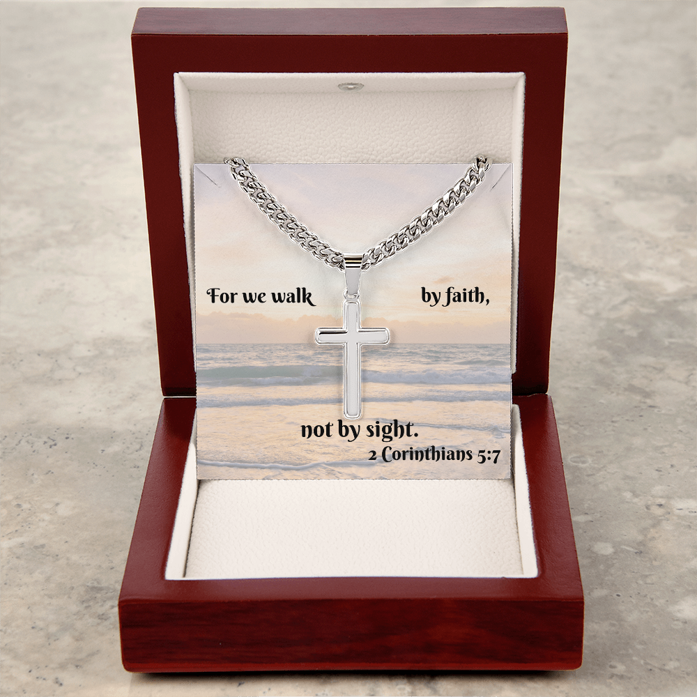 Personalized Cross Necklace with Cuban Link Chain - Wear Your Faith with Style