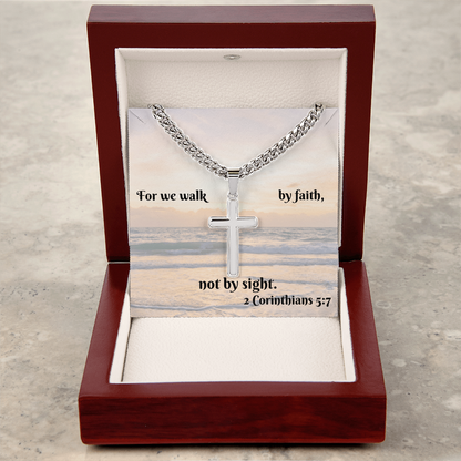 Personalized Cross Necklace with Cuban Link Chain - Wear Your Faith with Style