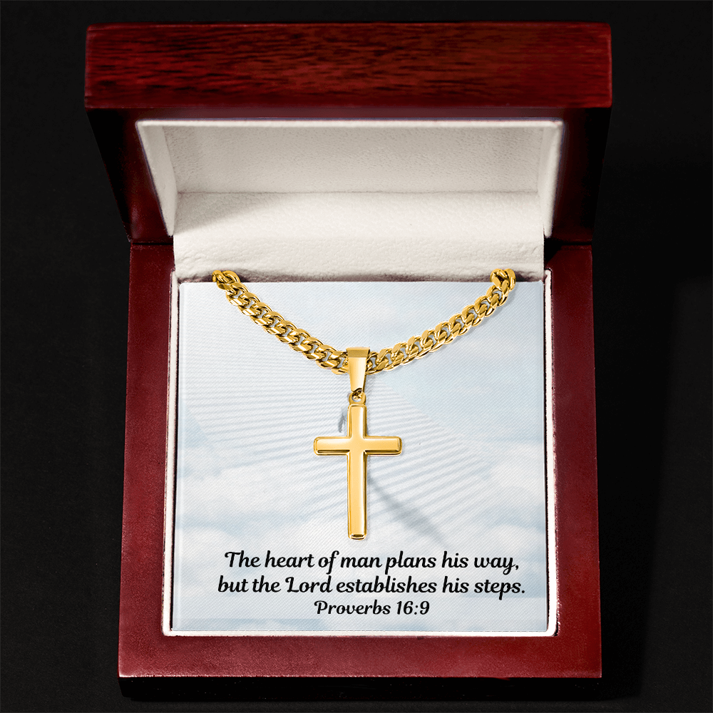 Personalized Cross Necklace with Cuban Link Chain for Men and Women