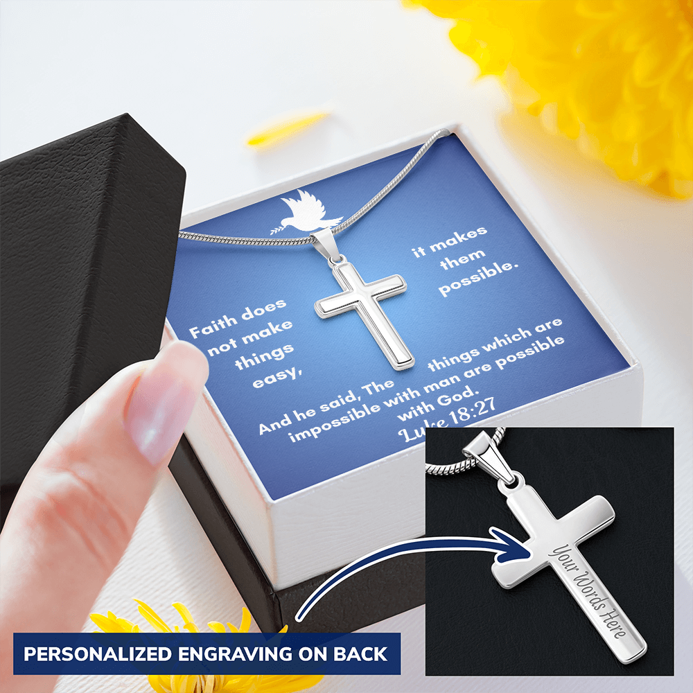 Personalized Cross Necklace    a perfect gift for Father&