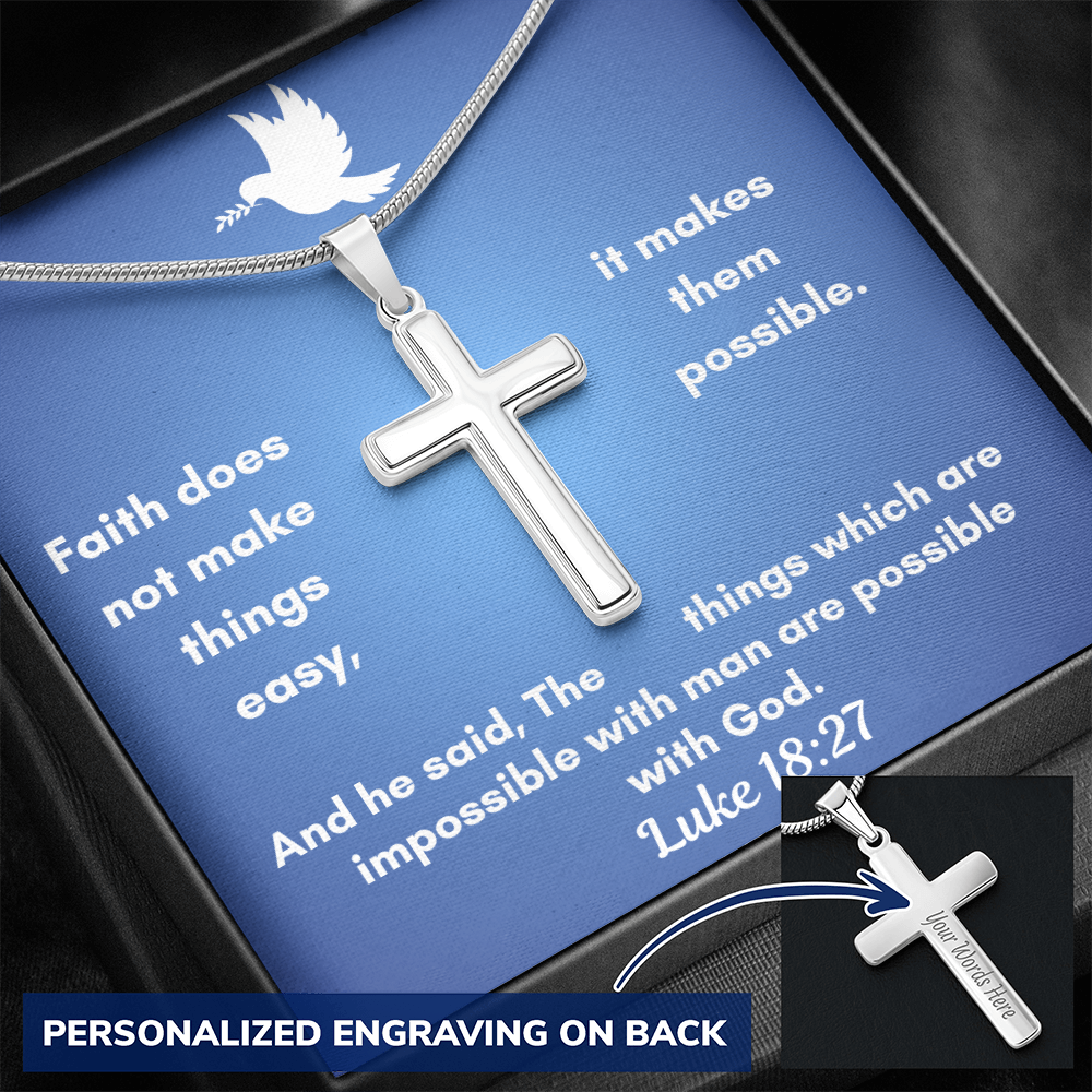 Personalized Cross Necklace    a perfect gift for Father&