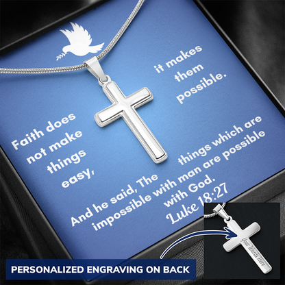 Personalized Cross Necklace    a perfect gift for Father&