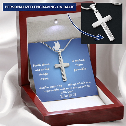 Personalized Cross Necklace    a perfect gift for Father&