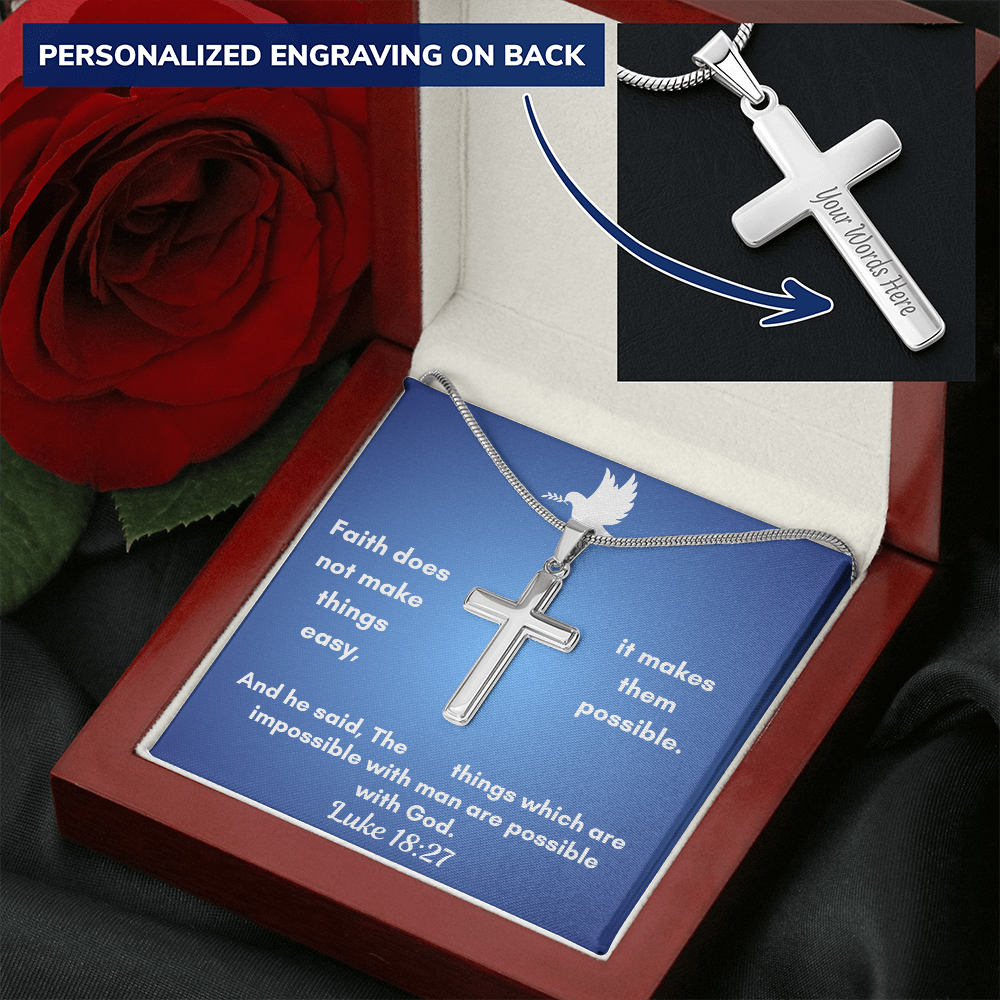Personalized Cross Necklace    a perfect gift for Father&
