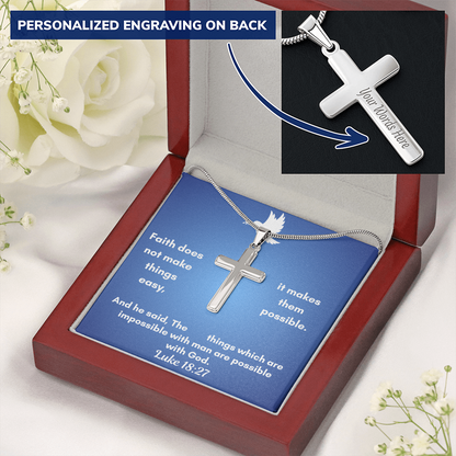 Personalized Cross Necklace    a perfect gift for Father&