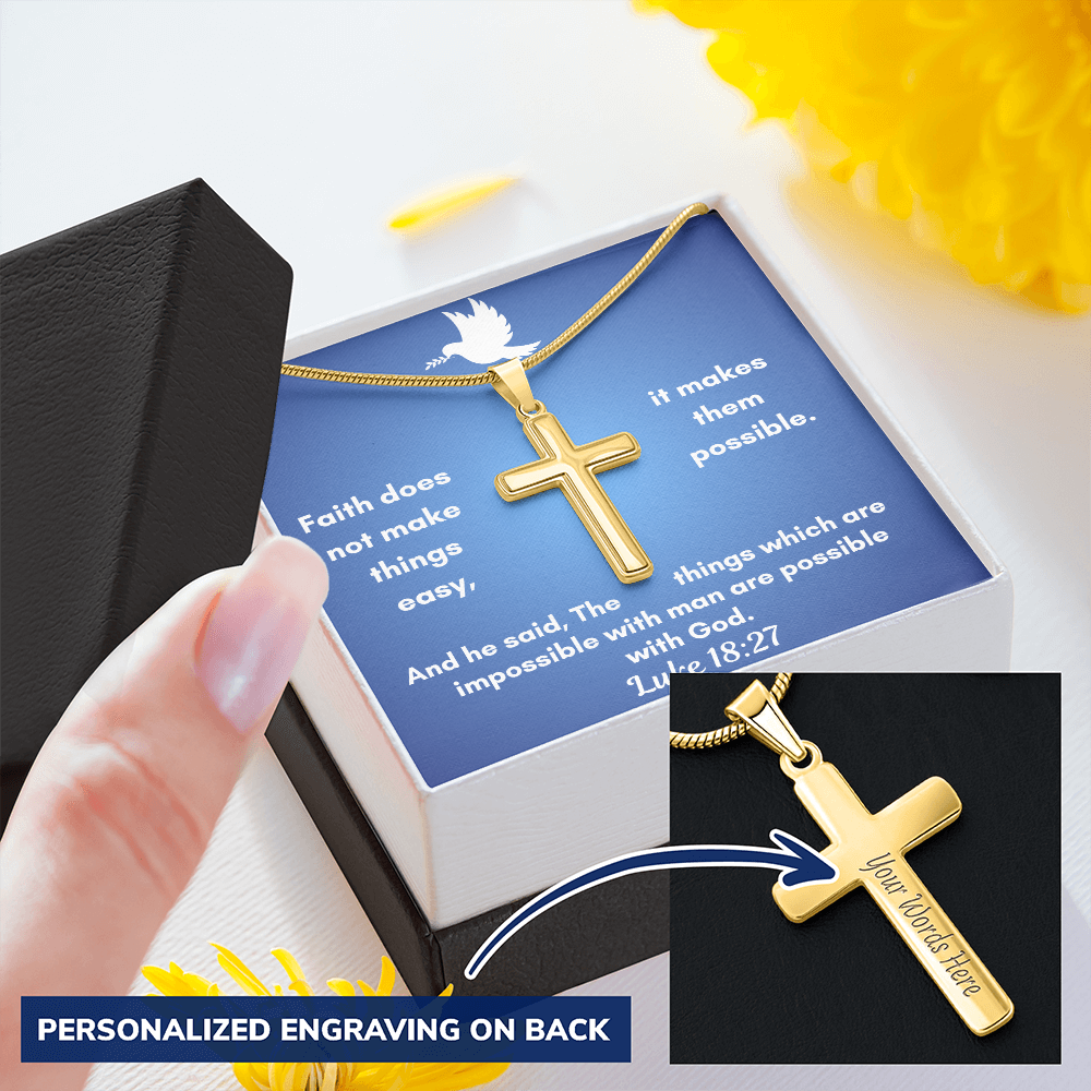 Personalized Cross Necklace    a perfect gift for Father&