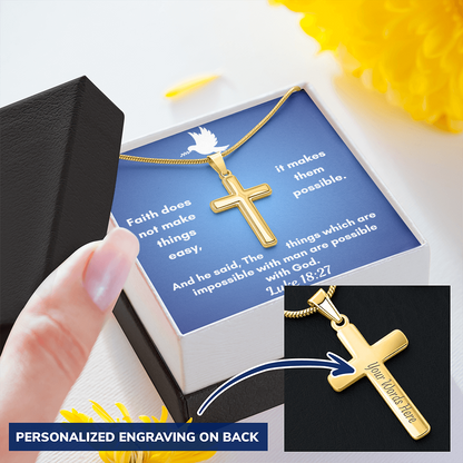 Personalized Cross Necklace    a perfect gift for Father&