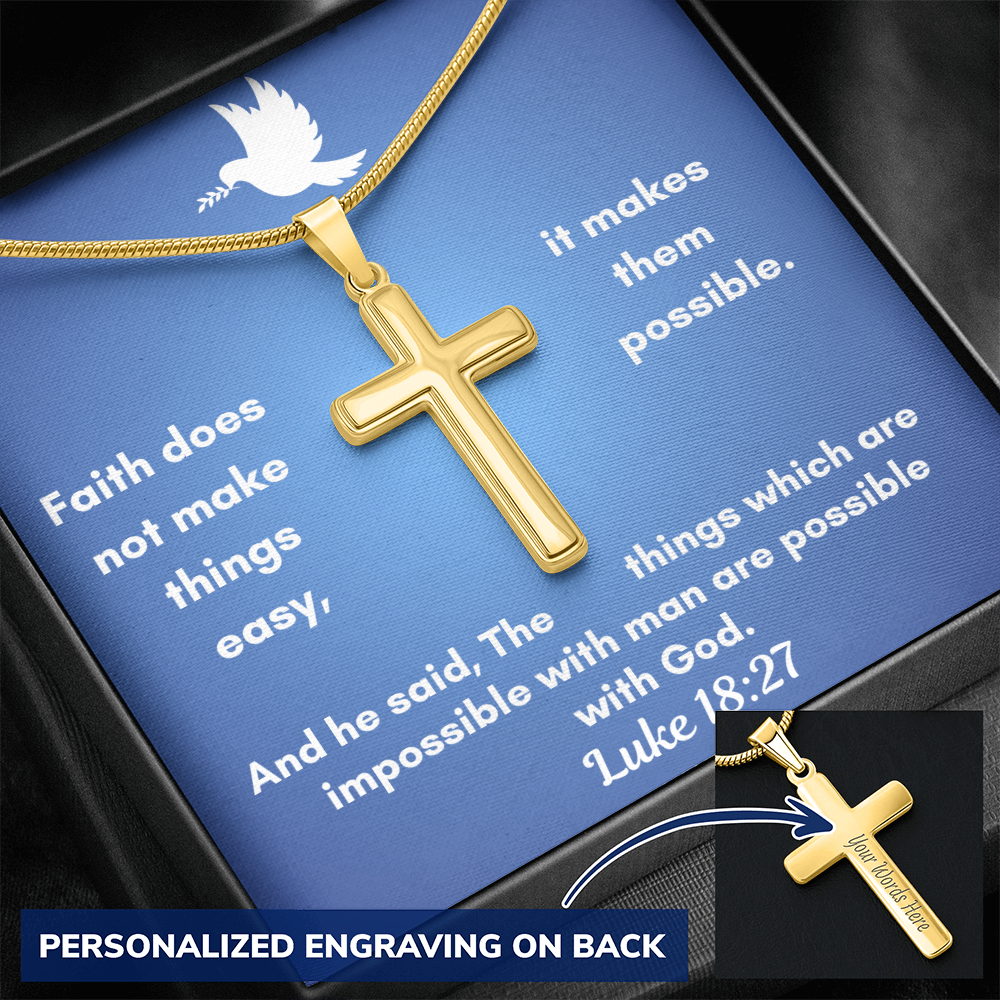 Personalized Cross Necklace    a perfect gift for Father&