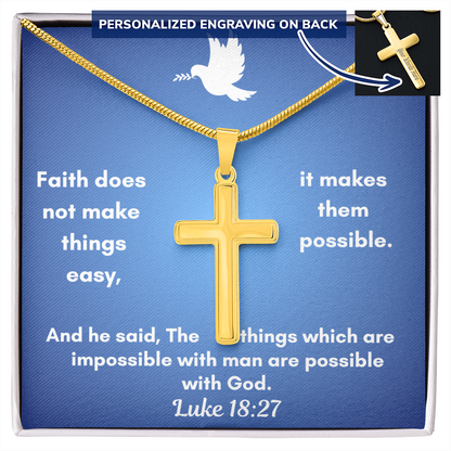 Personalized Cross Necklace    a perfect gift for Father&