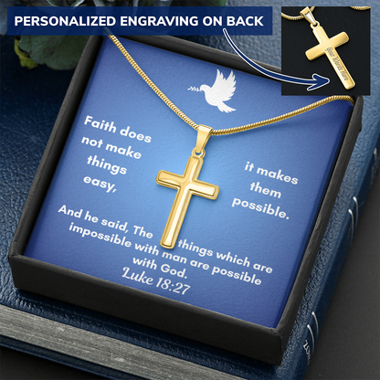 Personalized Cross Necklace    a perfect gift for Father&