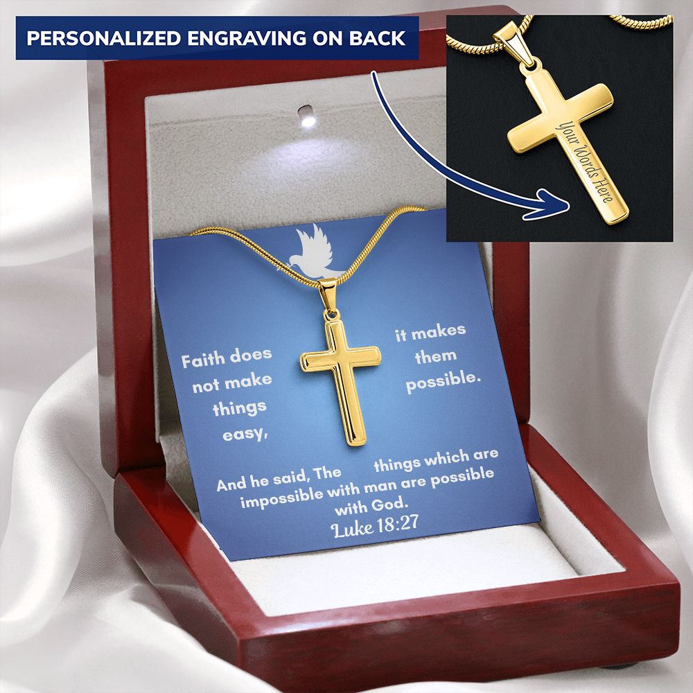 Personalized Cross Necklace    a perfect gift for Father&