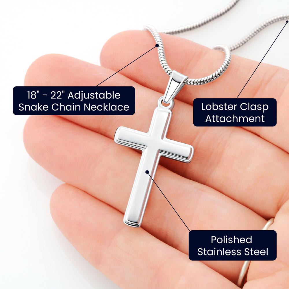 Artisan Stainless Steel Cross Necklace – Wear Your Faith with Timeless Style