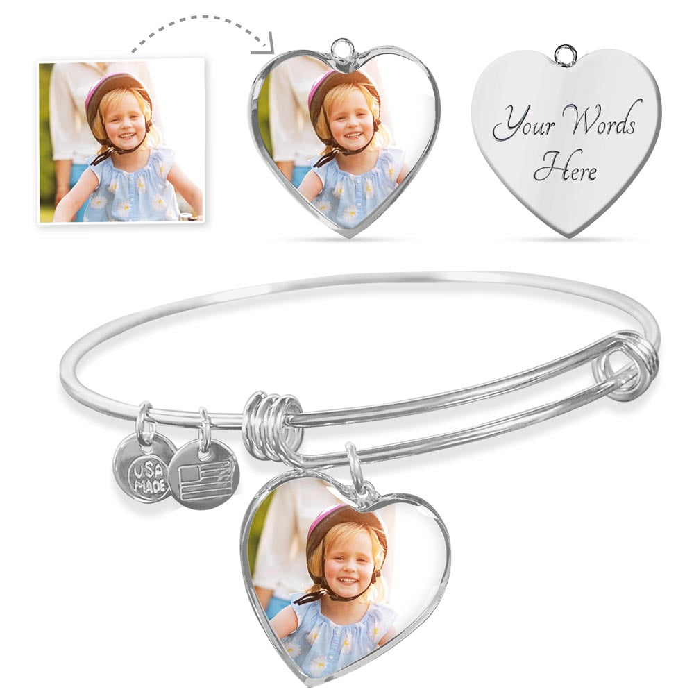 Personalized Heart Bangle Bracelet - A Cherished Keepsake for Every Occasion