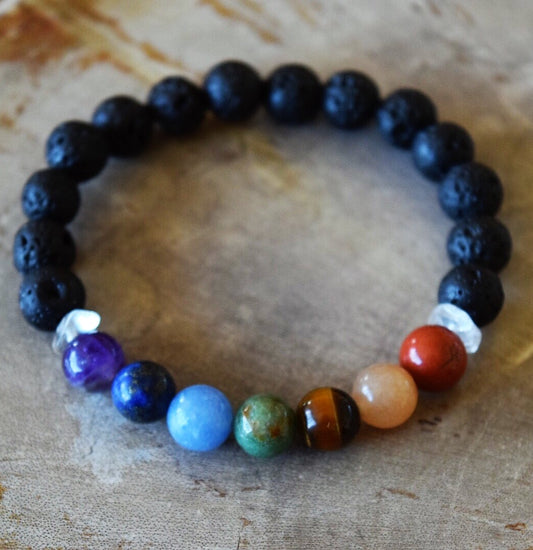 Chakra Harmony Gemstone Infused Aromatherapy Bracelet